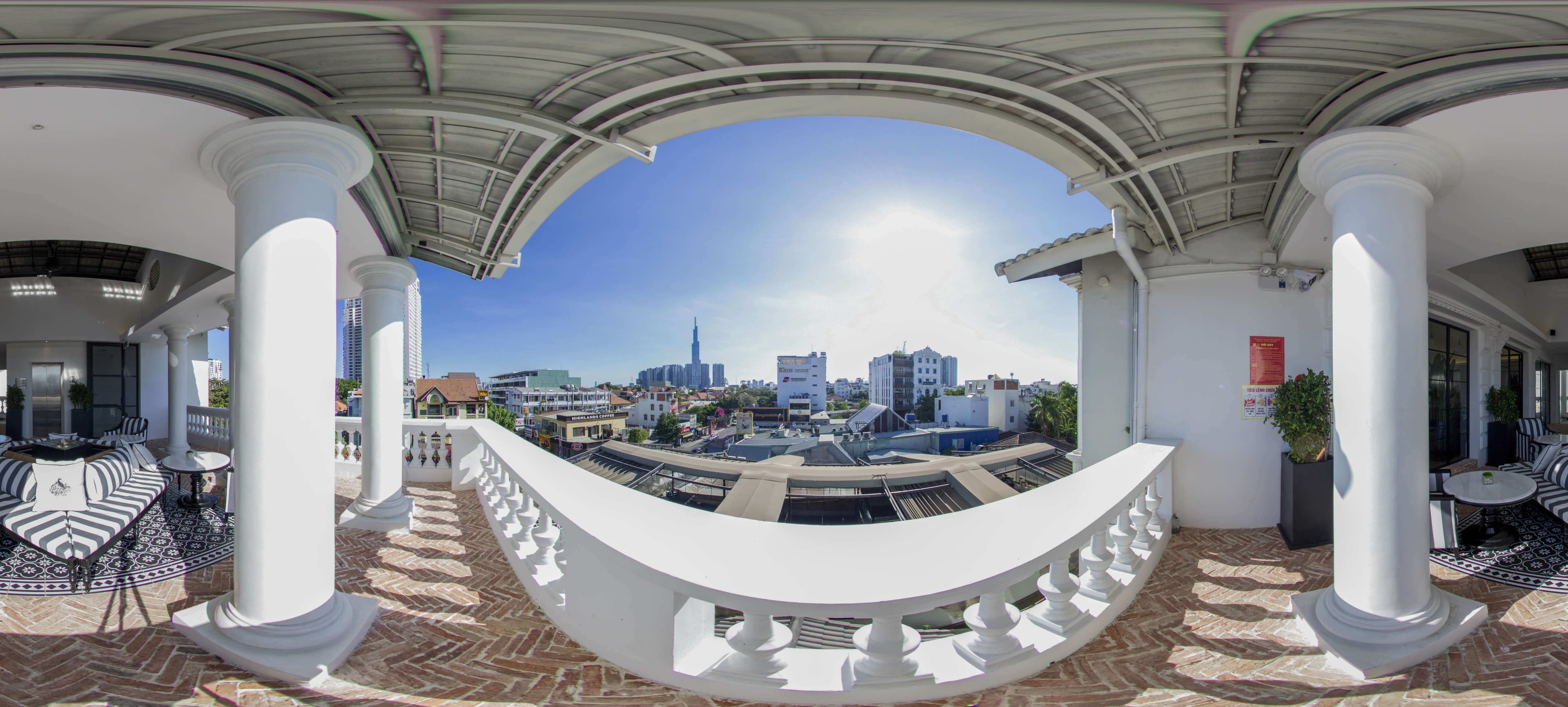 Rooftop terrace overlooking the city at Artistic