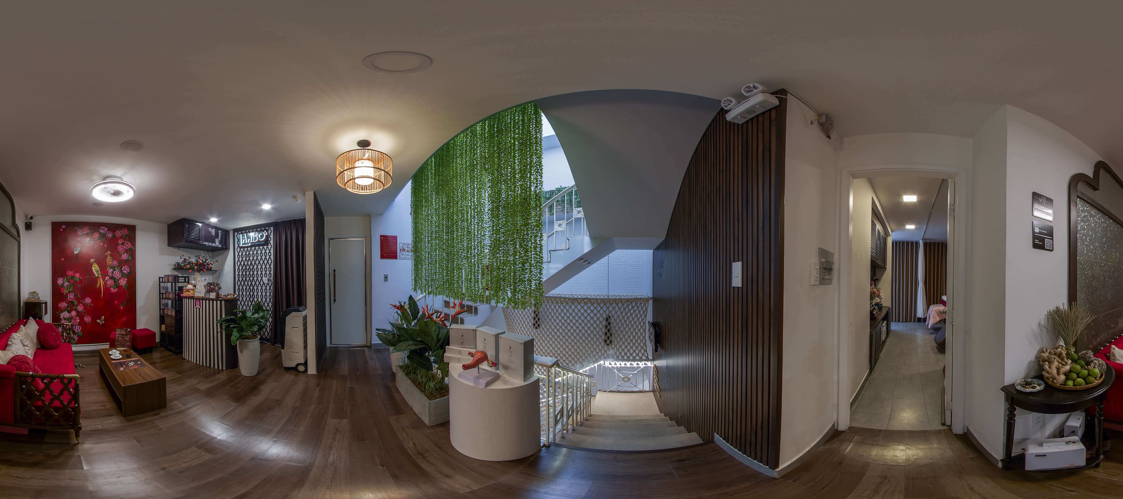 Reception and stairway at Lambo Kids